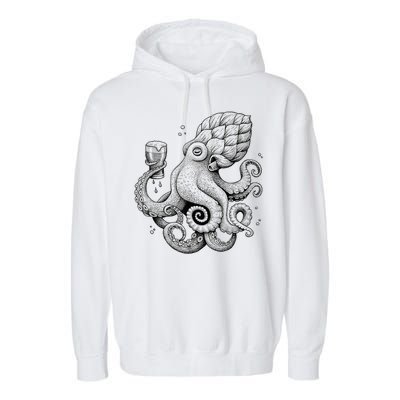 Funny Graphic Octopus Garment-Dyed Fleece Hoodie
