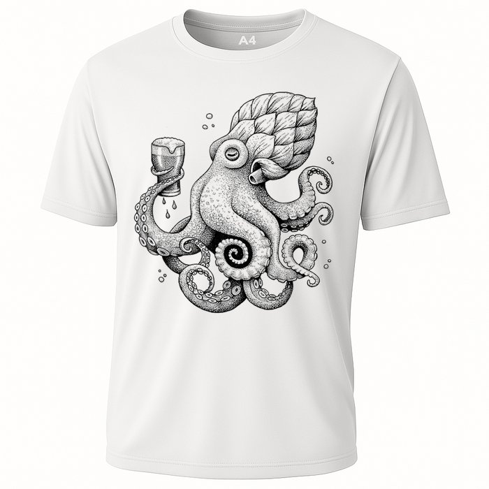 Funny Graphic Octopus Cooling Performance Crew T-Shirt