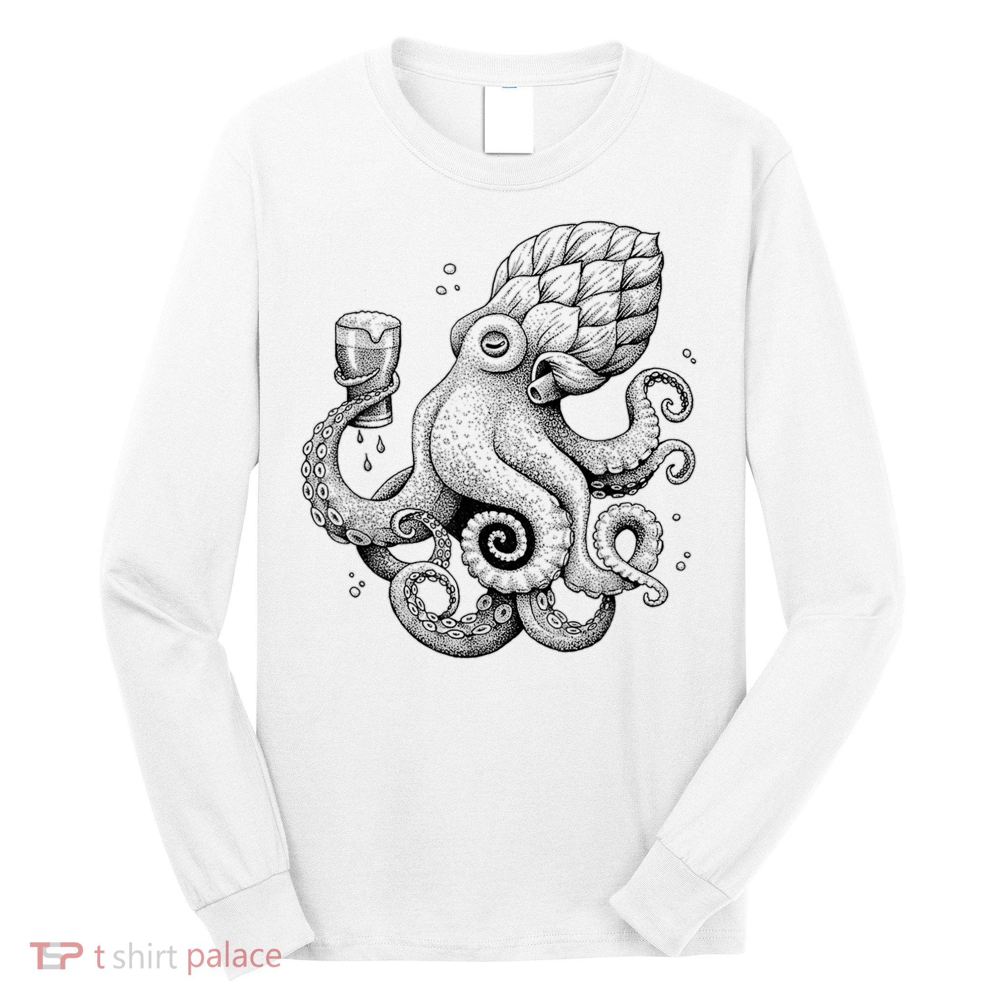 Funny Graphic Octopus Long Sleeve Shirt