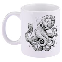 Funny Graphic Octopus 11oz C Handle Ceramic Mug