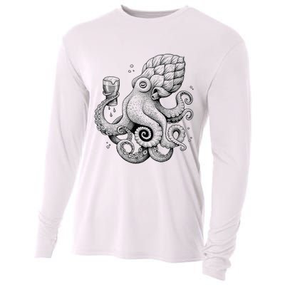 Funny Graphic Octopus Cooling Performance Long Sleeve Crew