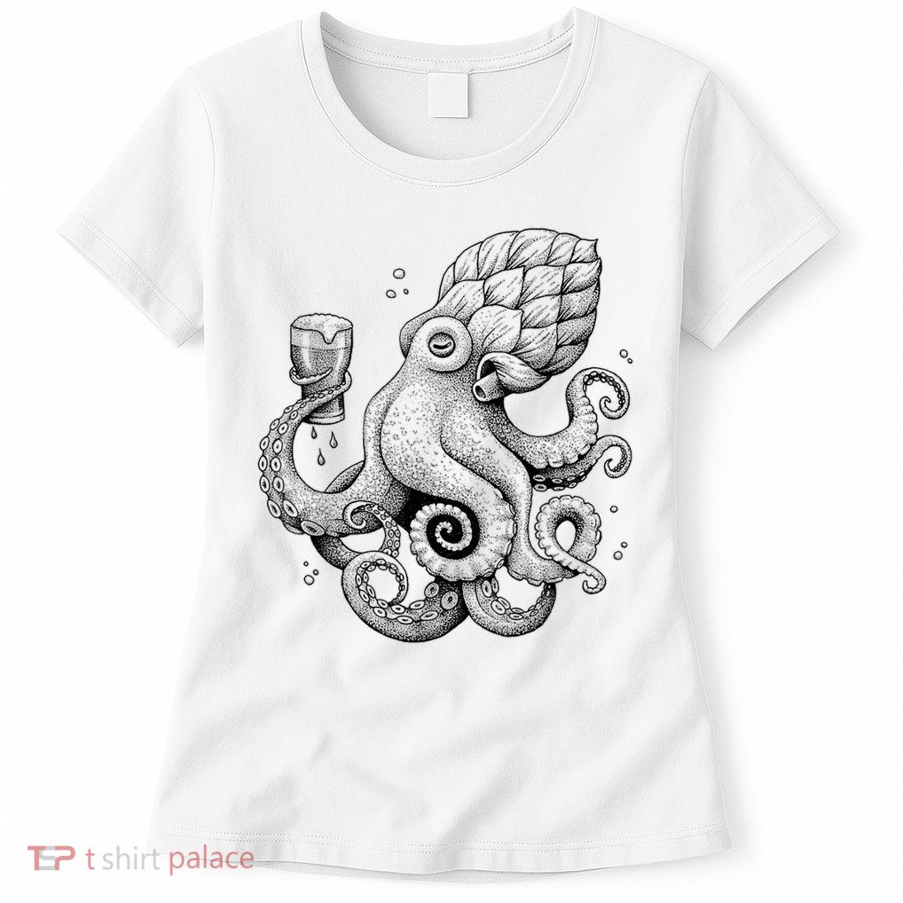Funny Graphic Octopus Womens T-Shirt