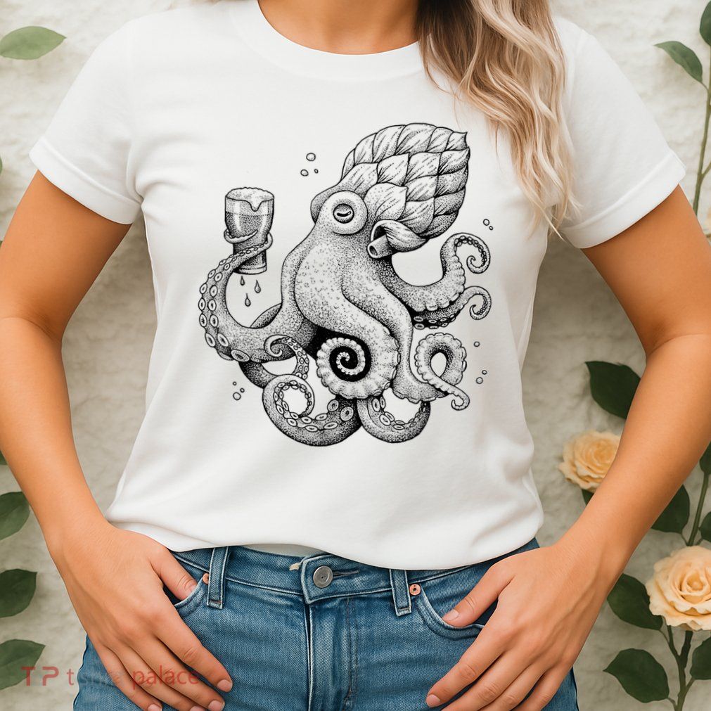 Funny Graphic Octopus Womens T-Shirt