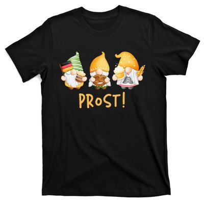 Fun Gnomes Oktoberfest Prost Beer Pretzel German Flag T-Shirt