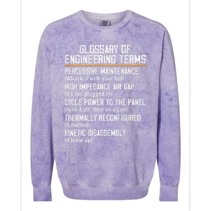 Funny Glossary Of Engineering Terms For Engineering Student Colorblast Crewneck Sweatshirt