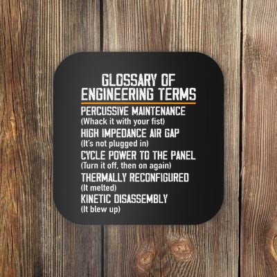 Funny Glossary Of Engineering Terms For Engineering Student Coaster