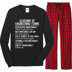 Funny Glossary Of Engineering Terms For Engineering Student Long Sleeve Pajama Set