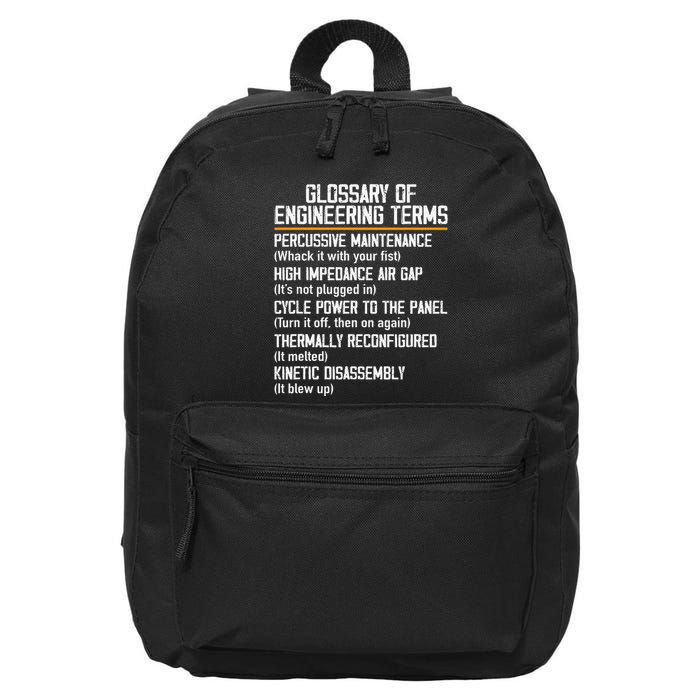 Funny Glossary Of Engineering Terms For Engineering Student 16 in Basic Backpack