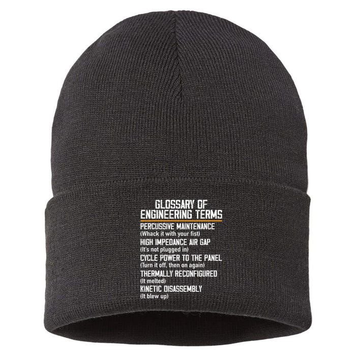 Funny Glossary Of Engineering Terms For Engineering Student Sustainable Knit Beanie