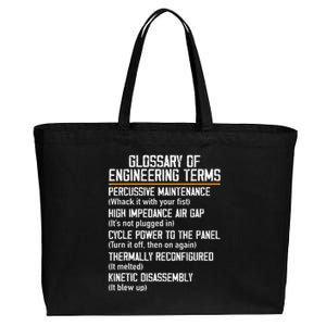 Funny Glossary Of Engineering Terms For Engineering Student Cotton Canvas Jumbo Tote