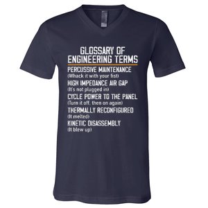 Funny Glossary Of Engineering Terms For Engineering Student V-Neck T-Shirt