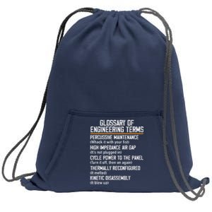 Funny Glossary Of Engineering Terms For Engineering Student Sweatshirt Cinch Pack Bag