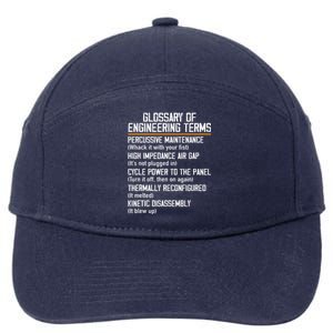 Funny Glossary Of Engineering Terms For Engineering Student 7-Panel Snapback Hat