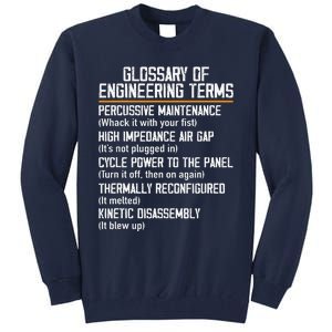 Funny Glossary Of Engineering Terms For Engineering Student Tall Sweatshirt