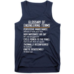 Funny Glossary Of Engineering Terms For Engineering Student Tank Top