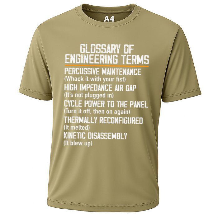 Funny Glossary Of Engineering Terms For Engineering Student Cooling Performance Crew T-Shirt