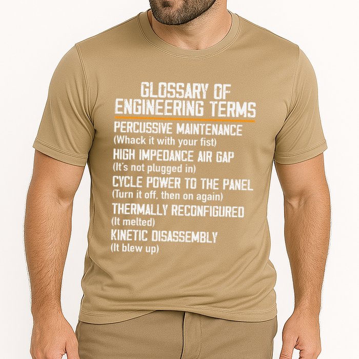 Funny Glossary Of Engineering Terms For Engineering Student Cooling Performance Crew T-Shirt