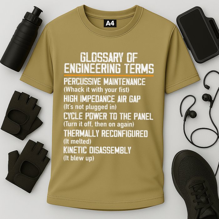 Funny Glossary Of Engineering Terms For Engineering Student Cooling Performance Crew T-Shirt