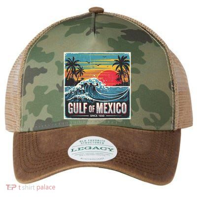 Forever Gulf Of Mexico Since 1550 Retro Vintage Beach Sunset Legacy Tie Dye Trucker Hat