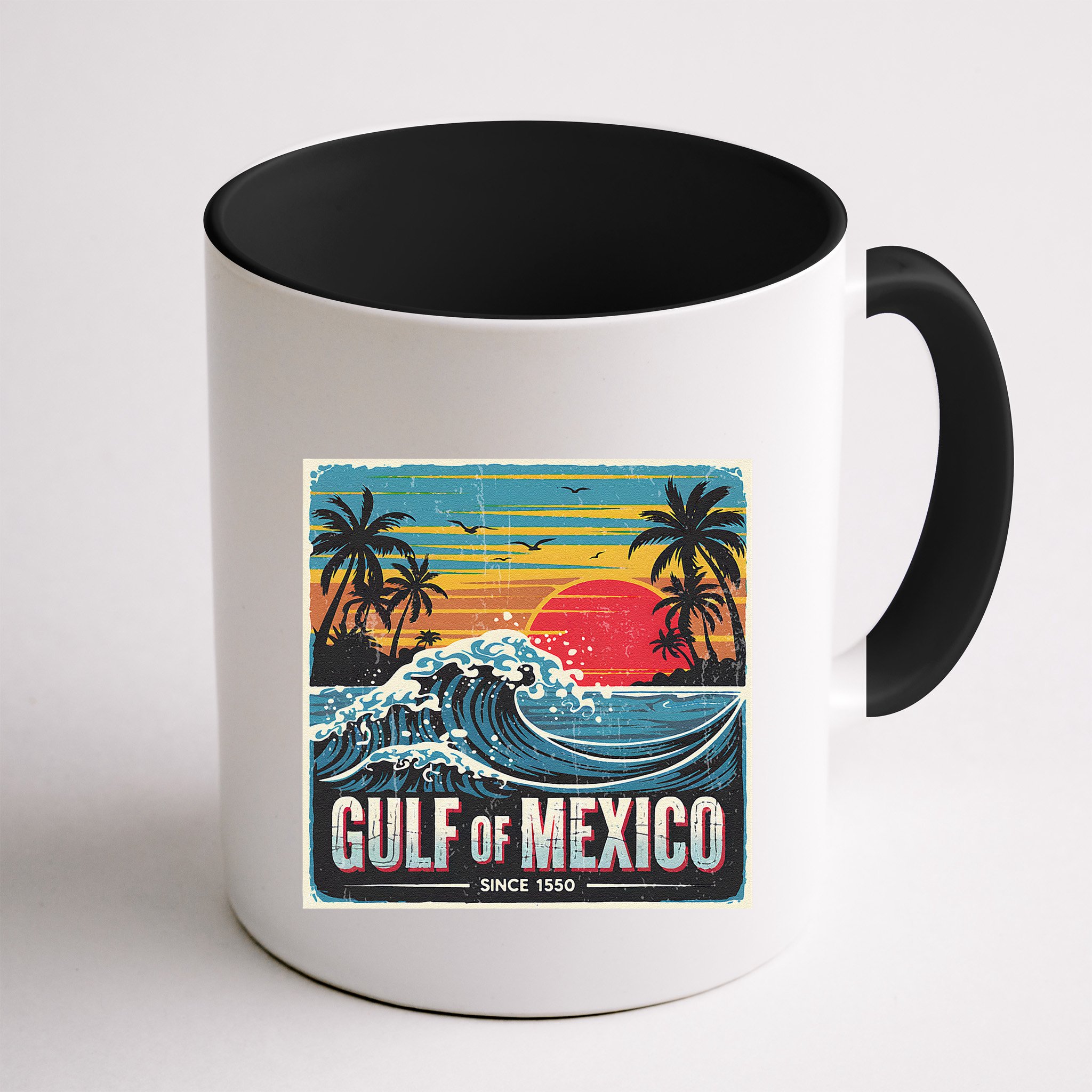 Forever Gulf Of Mexico Since 1550 Retro Vintage Beach Sunset Mug