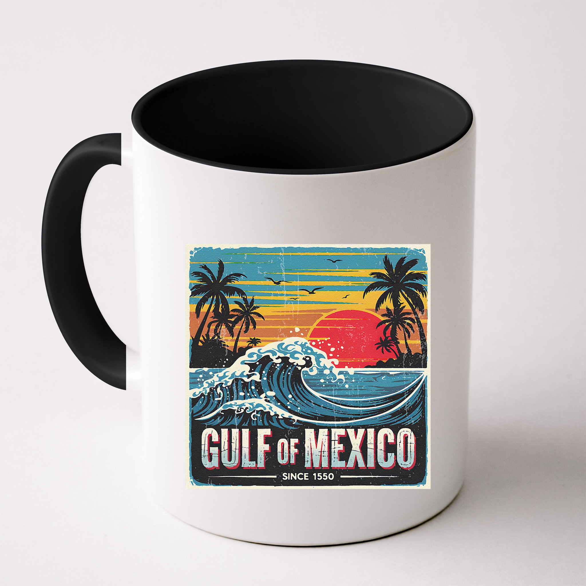 Forever Gulf Of Mexico Since 1550 Retro Vintage Beach Sunset Mug