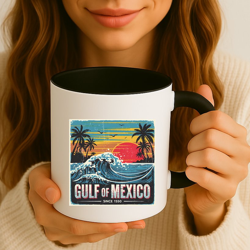 Forever Gulf Of Mexico Since 1550 Retro Vintage Beach Sunset Mug