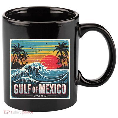 Forever Gulf Of Mexico Since 1550 Retro Vintage Beach Sunset 11oz C Handle Ceramic Mug