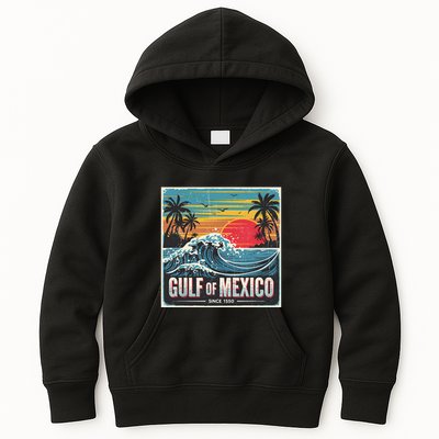Forever Gulf Of Mexico Since 1550 Retro Vintage Beach Sunset Kids Hoodie