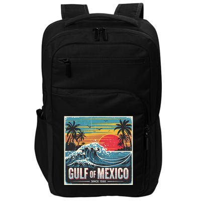 Forever Gulf Of Mexico Since 1550 Retro Vintage Beach Sunset Impact Tech Backpack