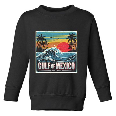 Forever Gulf Of Mexico Since 1550 Retro Vintage Beach Sunset Toddler Sweatshirt
