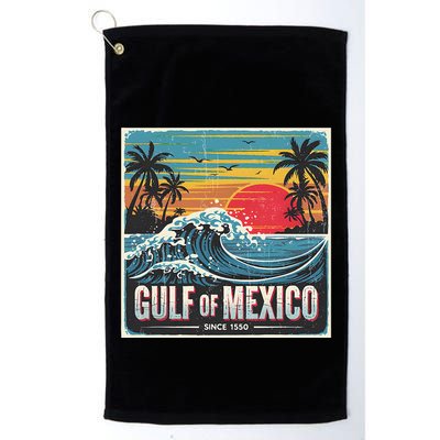 Forever Gulf Of Mexico Since 1550 Retro Vintage Beach Sunset Golf Towel