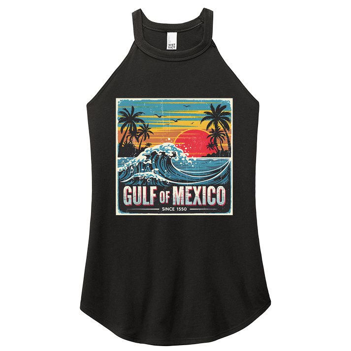 Forever Gulf Of Mexico Since 1550 Retro Vintage Beach Sunset Women's Perfect Tri Rocker Tank