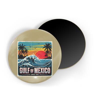 Forever Gulf Of Mexico Since 1550 Retro Vintage Beach Sunset Magnet