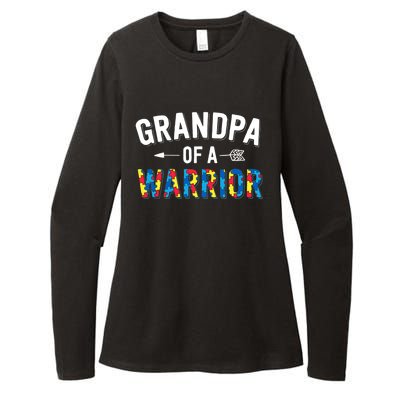 Family Grandpa Of A Warrior Autism Awareness Womens CVC Long Sleeve Shirt