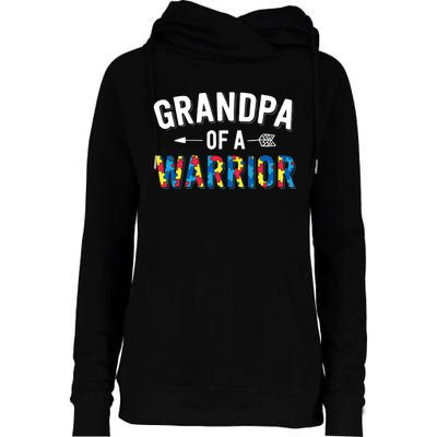 Family Grandpa Of A Warrior Autism Awareness Womens Funnel Neck Pullover Hood