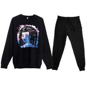 Feminist Girl Power Quote Premium Crewneck Sweatsuit Set