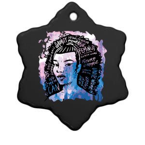 Feminist Girl Power Quote Ceramic Star Ornament