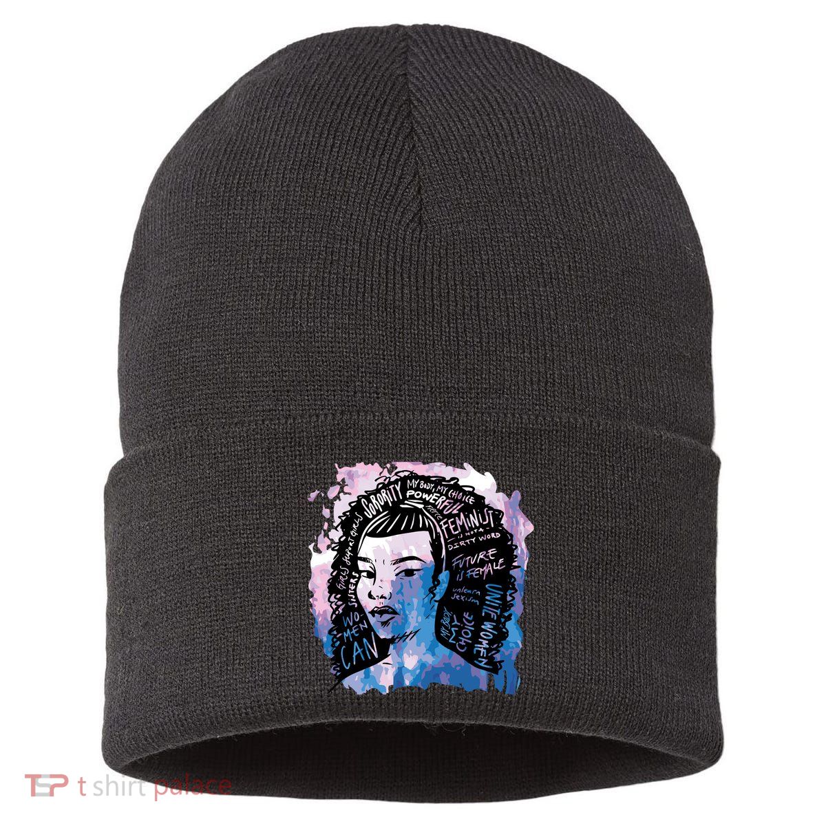 Feminist Girl Power Quote Sustainable Knit Beanie