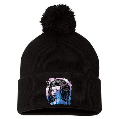 Feminist Girl Power Quote Pom Pom 12in Knit Beanie