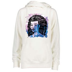 Feminist Girl Power Quote Womens Funnel Neck Pullover Hood