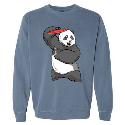 Frisbee Golf Panda Bear Frolf Course Disc Golf Great Gift Garment-Dyed Sweatshirt