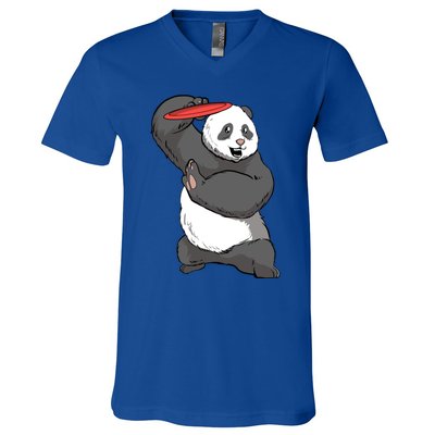 Frisbee Golf Panda Bear Frolf Course Disc Golf Great Gift V-Neck T-Shirt