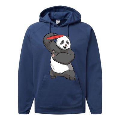 Frisbee Golf Panda Bear Frolf Course Disc Golf Great Gift Performance Fleece Hoodie