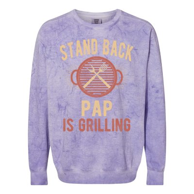 Funny Grilling Pap Bbq Pap Grandpa Cool Gift Colorblast Crewneck Sweatshirt