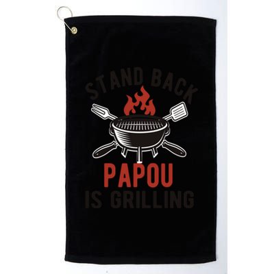 Funny Grilling Papou Bbq Papou Grandpa Great Gift Platinum Collection Golf Towel