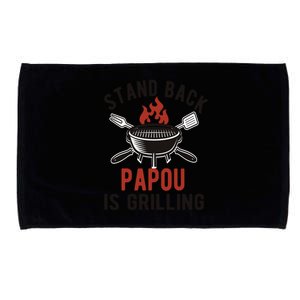 Funny Grilling Papou Bbq Papou Grandpa Great Gift Microfiber Hand Towel