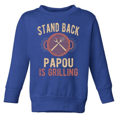 Funny Grilling Papou Bbq Papou Grandpa Cool Gift Toddler Sweatshirt