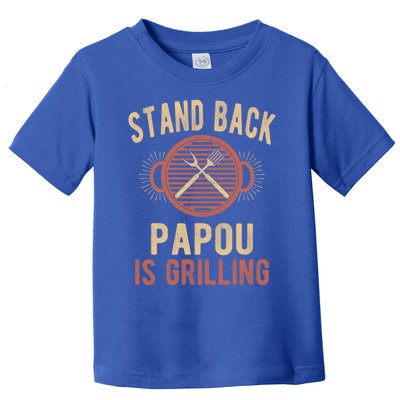 Funny Grilling Papou Bbq Papou Grandpa Cool Gift Toddler T-Shirt