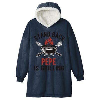 Funny Grilling Pepe Bbq Pepe Grandpa Gift Hooded Wearable Blanket