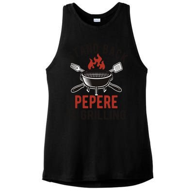 Funny Grilling Pepere Bbq Pepere Grandpa Cute Gift Ladies PosiCharge Tri-Blend Wicking Tank